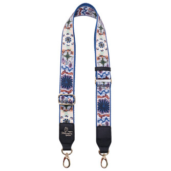 ADJUSTABLE STYLISH MOTIF BAG STRAP - L, NAVY BLUE